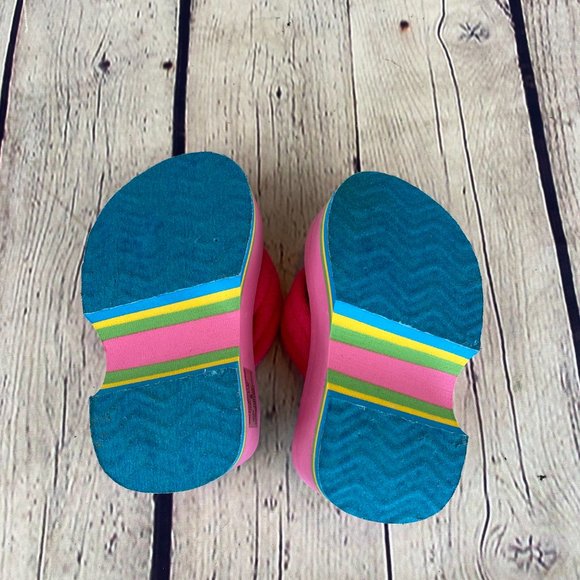 OshKosh Girls Kids Stripe Wedge Flip Flops Sandal - Picture 6 of 6